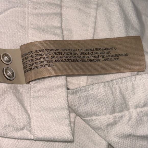 Massimo Dutti Mens Shirt SZ XXL White Heavy Cotton Finest Fabric Elbow Patches - Picture 8 of 9